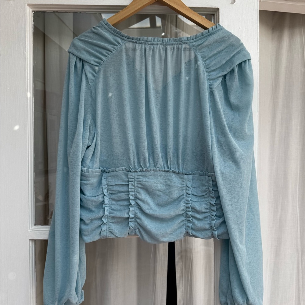 Anthropologie Sheer Ruched Women's Top - Picture 6 of 6